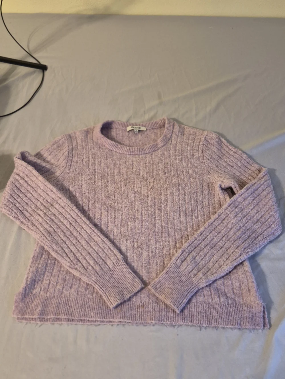 Madewell Lilac Ribbed Crewneck Sweater - Women's Knit Pullover M